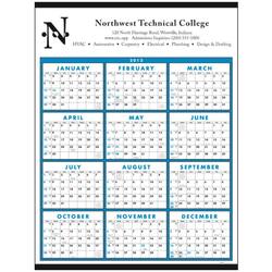 6201 - Span-A-Year Calendar,  Blue & Black (Non Laminated)